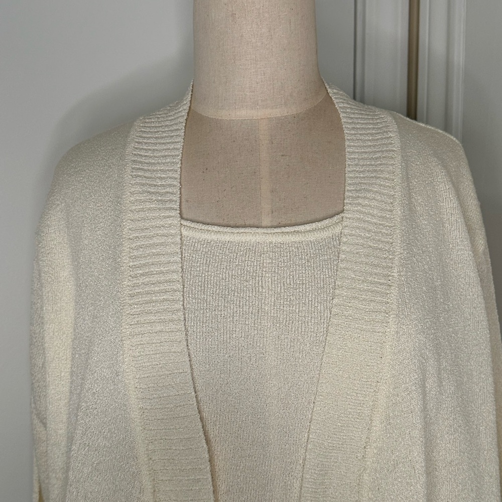 White Stag XL "2 in 1" sweater set. Cream color with longer length cardigan. - Picture 2 of 9